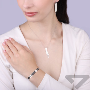 Bransoletka taśma blask potrójna, srebro 925