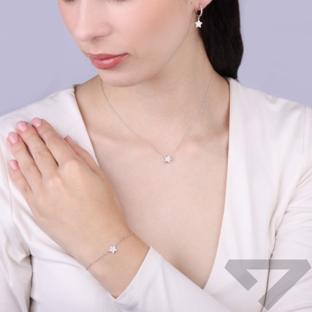 Bransoleta gwiazda cyrkonie/rolo NI ORZ00008-BRZ00049 ROD Ag 925