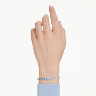 Bransoletka Swarovski Tennis Matrix szlify różnorodne, niebieska, powłoka z rodu