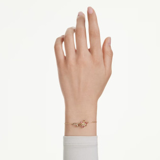 Bransoletka Swarovski Idyllia szlify różnorodne, kwiat, różnokolorowa, powłoka w odcieniu złota