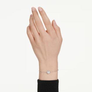 Bransoletka Swarovski Una Angelic szlif okrągły, biała, powłoka z rodu