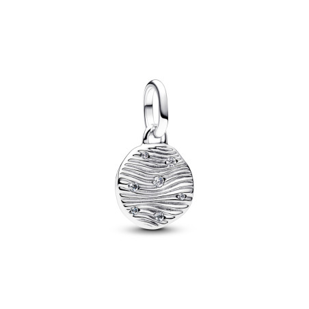 Mały niebieski charms-medalion Pandora do grawerowania 793860C01