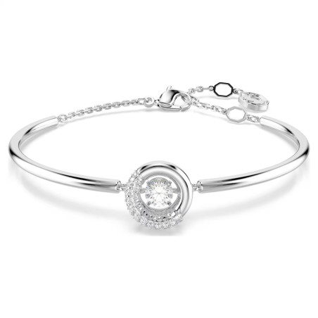 Bransoletka Swarovski typu bangle Dextera szlif okrągły, biała, powłoka z rodu