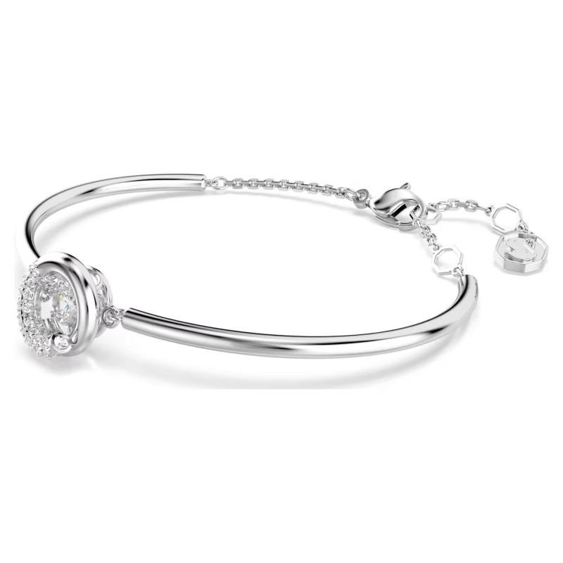 Bransoletka Swarovski typu bangle Dextera szlif okrągły, biała, powłoka z rodu