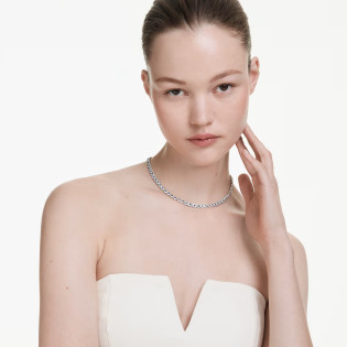 Naszyjnik Swarovski Una Angelic szlif okrągły, niebieski, powłoka z rodu