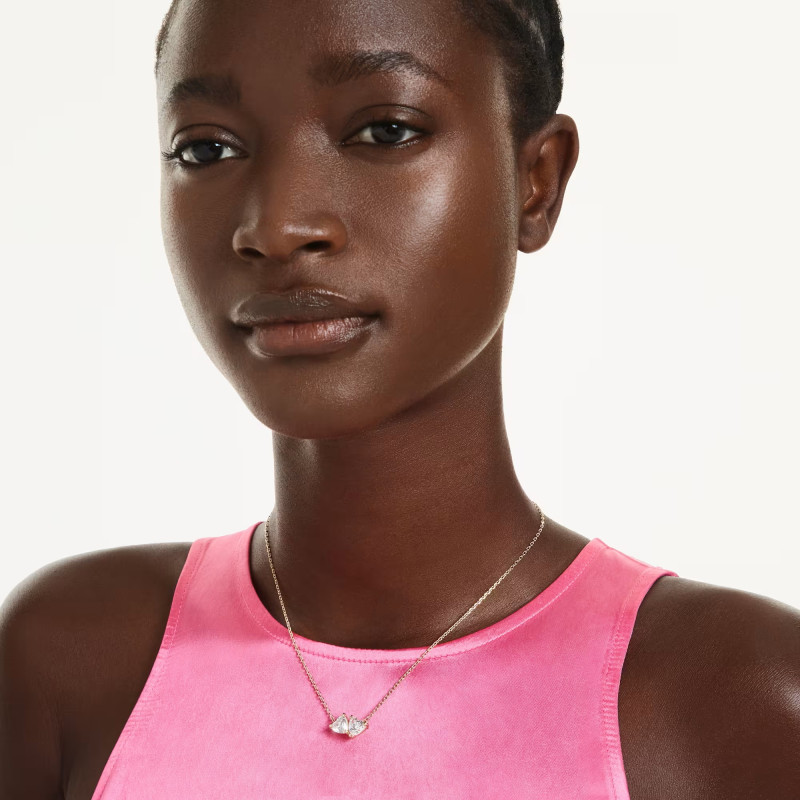 Naszyjnik Swarovski Mesmera Serce, biały, powłoka w odcieniu złota