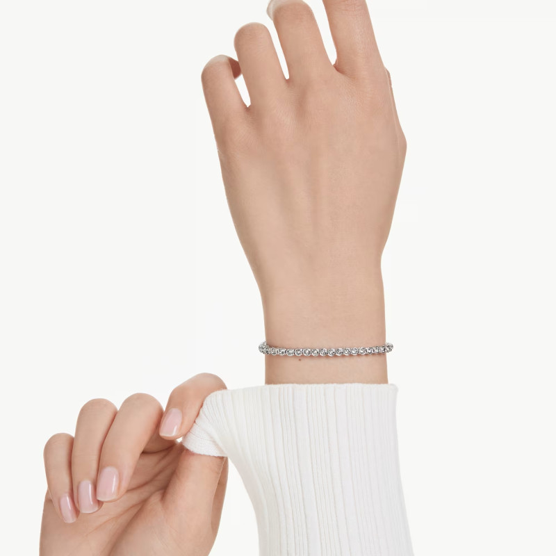 Bransoletka Swarovski Tennis Imber Emily szlif okrągły, czarna, powłoka z rodu