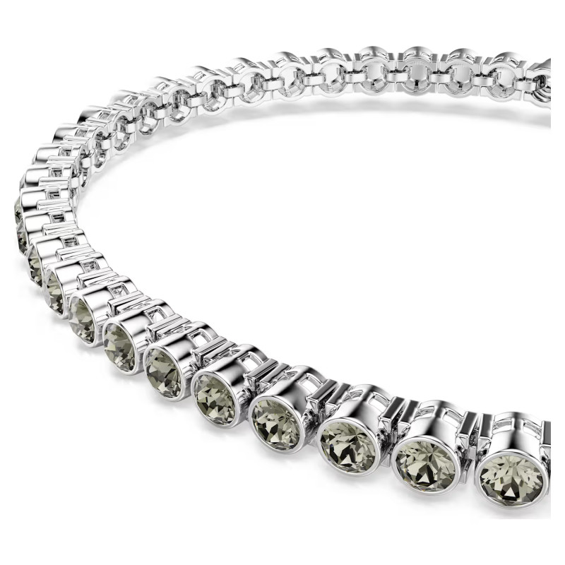 Bransoletka Swarovski Tennis Imber Emily szlif okrągły, czarna, powłoka z rodu