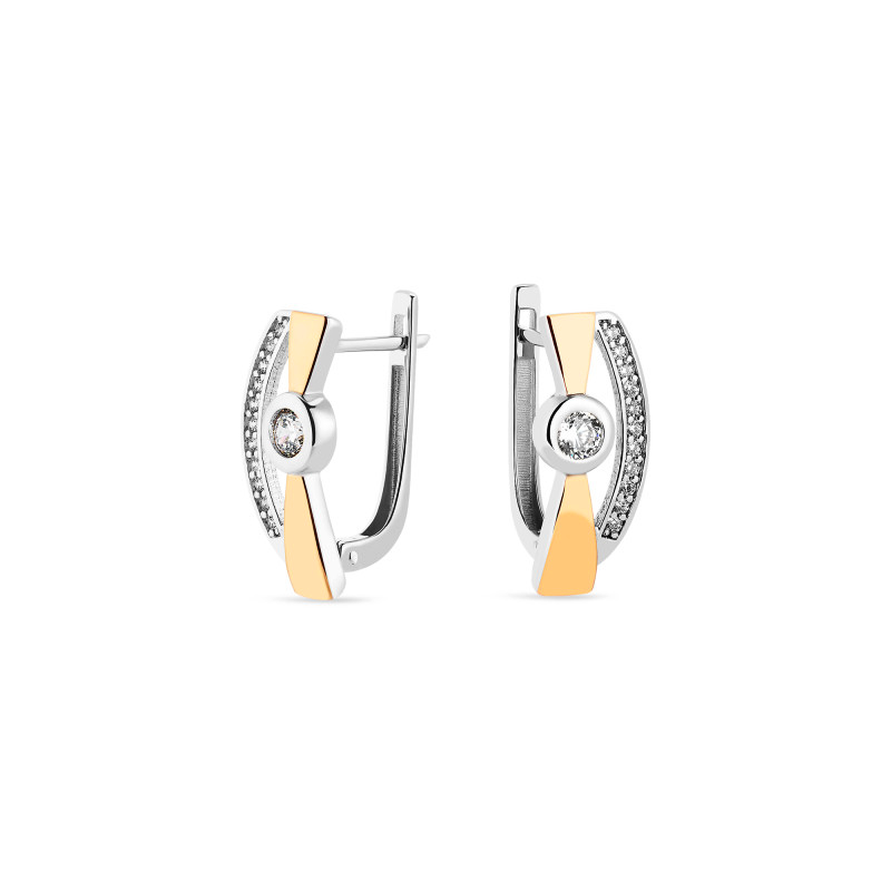 Kolczyki kolczyki srebrne blaszki z cyrkoniami