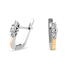 Kolczyki srebrne LINE ze złotą blaszką 375 i cyrkoniami