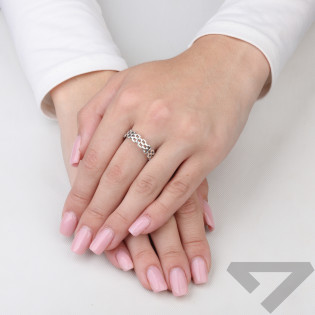 Pierścionek płotek ażur srebro 925