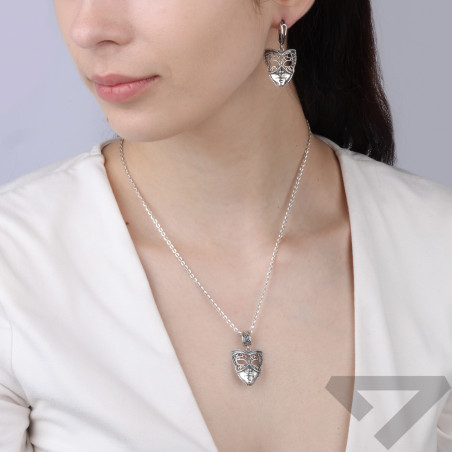 Wisior srebrny 925  z oksydą maska teatralna