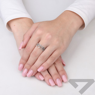 Pierścionek srebrny kształt korony próba 925