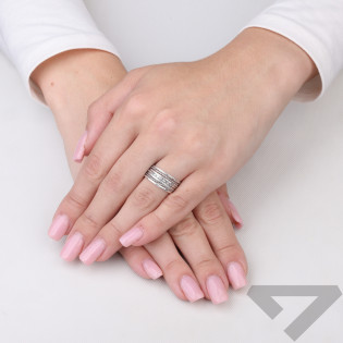 Pierścionek złączone ringsy w jeden srebro 925