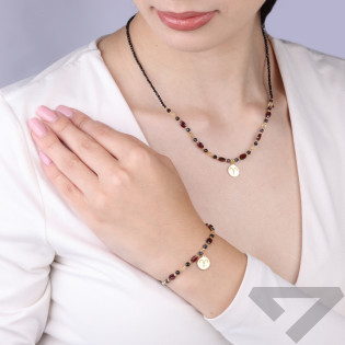 Naszyjnik znak zodiaku Baran z kamieniami naturalnymi srebro 925 koloru złotego