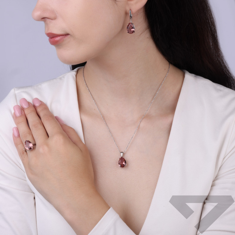 Pierścionek srebrny 925 z zultanitem jubilerskim zmieniającym barwę