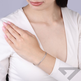 Bransoletka srebrna tiger eye rodowana 3 mm