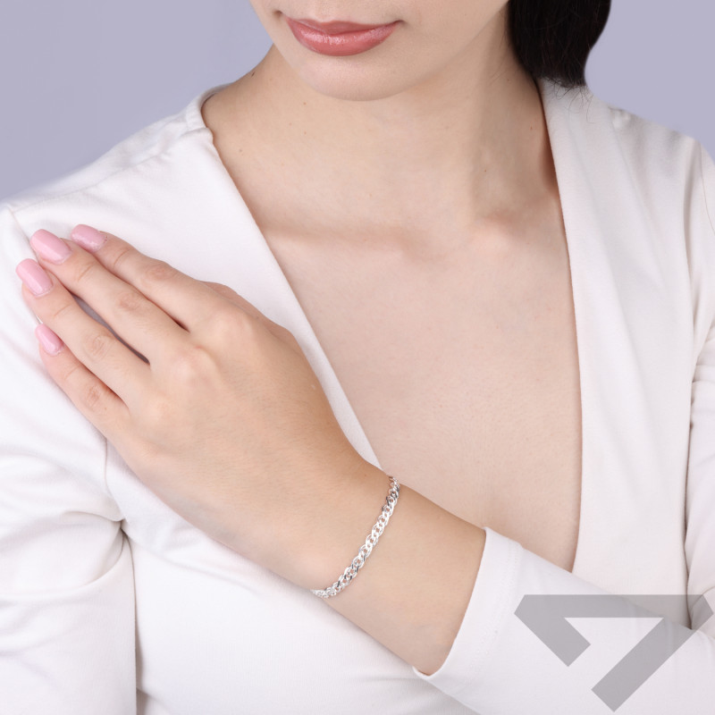 Bransoletka srebrna próba 925 splot nonna 4,5 mm