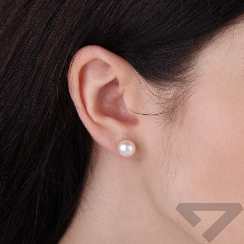 Kolczyki z perłą jubilerską, sztyfty ze srebra 925