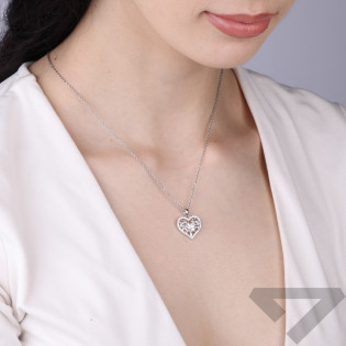 Wisiorek serce z drzewem życia i cyrkoniami, srebro 925