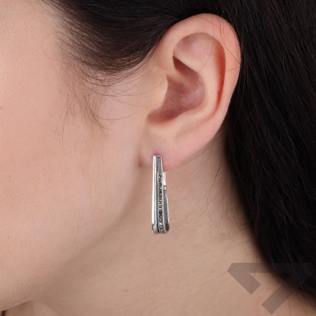 Kolczyki srebrne 925 wiszące owale z markazytami