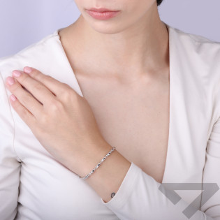 Bransoletka srebrna z cyrkoniami łezki