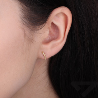 Kolczyki gładkie kły sztyfty, srebro 925 koloru złotego