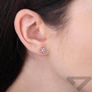 Kolczyki kwiatki z kulek blask, srebro 925