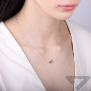 Naszyjnik z dmuchanym sercem, srebro 925