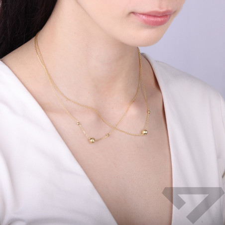 Naszyjnik kulka dis 6mm x2kulki bl x3/x2 M3 M3-620 GOLD Ag 925