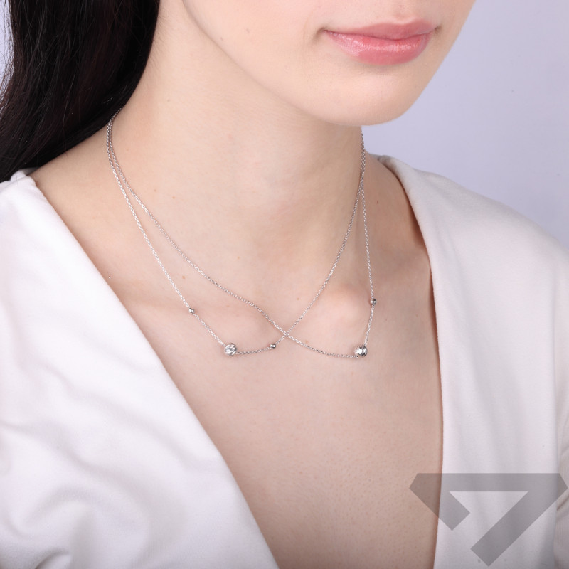 Naszyjnik kulka dis 6mm x2kulki bl x3/x2 M3 M3-620 ROD Ag 925