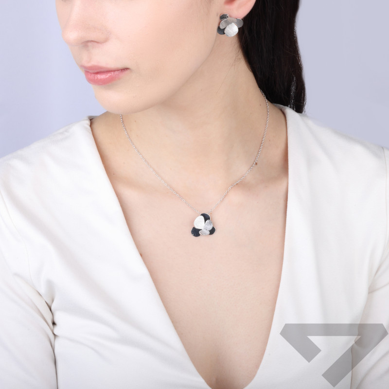 Kolczyki kwiat pł blasksatyna/sztyft M3 M3-621 ROD Ag 925