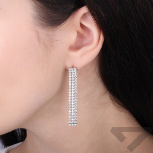 Kolczyki wiszące typu tennis z cyrkoniami srebro 925