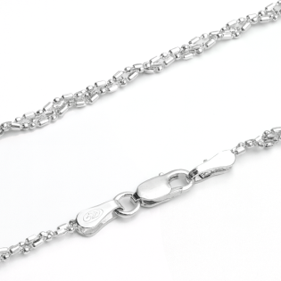 Łańcuszek splot typu kulki DNA srebro 925