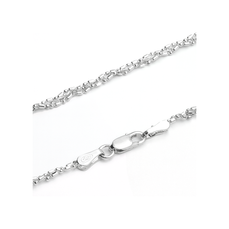 Łańcuszek splot typu kulki DNA srebro 925