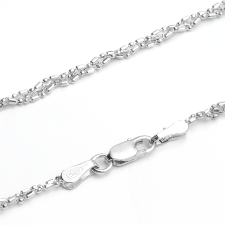 Łańcuszek splot typu kulki DNA srebro 925