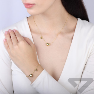 Bransoleta serce dmserce dm wiszkulki bl M3 M3-640 GOLD Ag 925