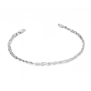 Bransoletka splot kulki DNA ze srebra 925