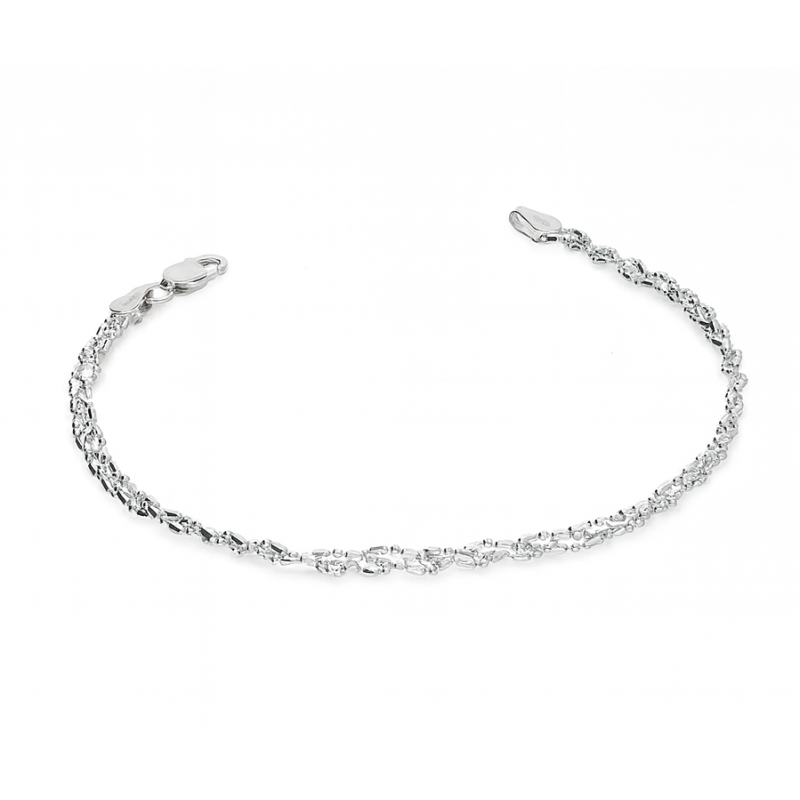 Bransoletka splot kulki DNA ze srebra 925