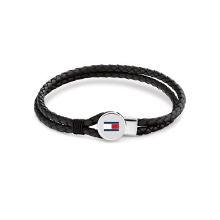 Męska bransoletka Tommy Hilfiger 2790654 czarna skóra