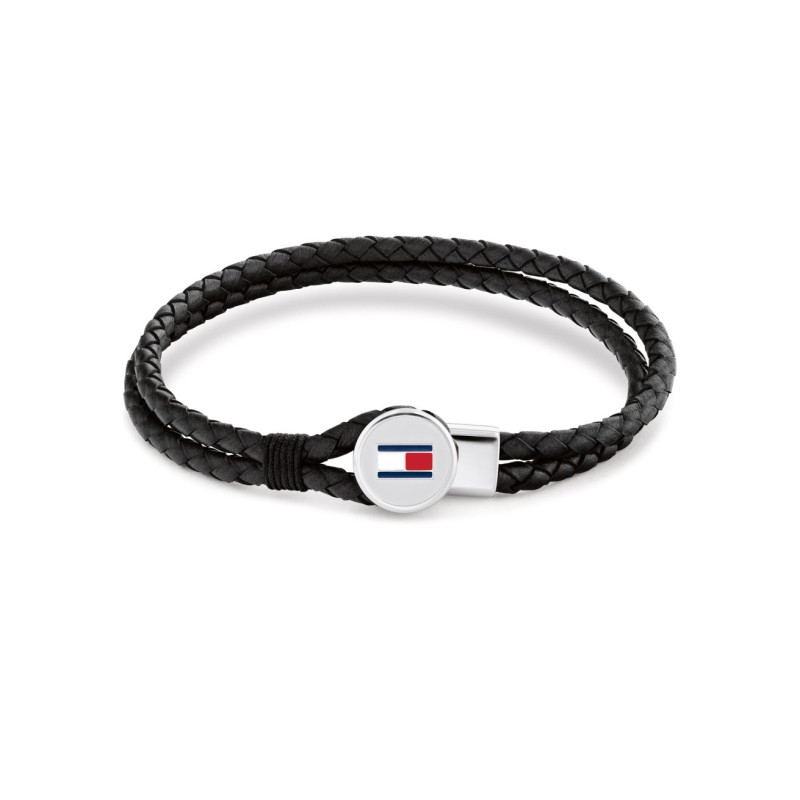 Męska bransoletka Tommy Hilfiger 2790654 czarna skóra