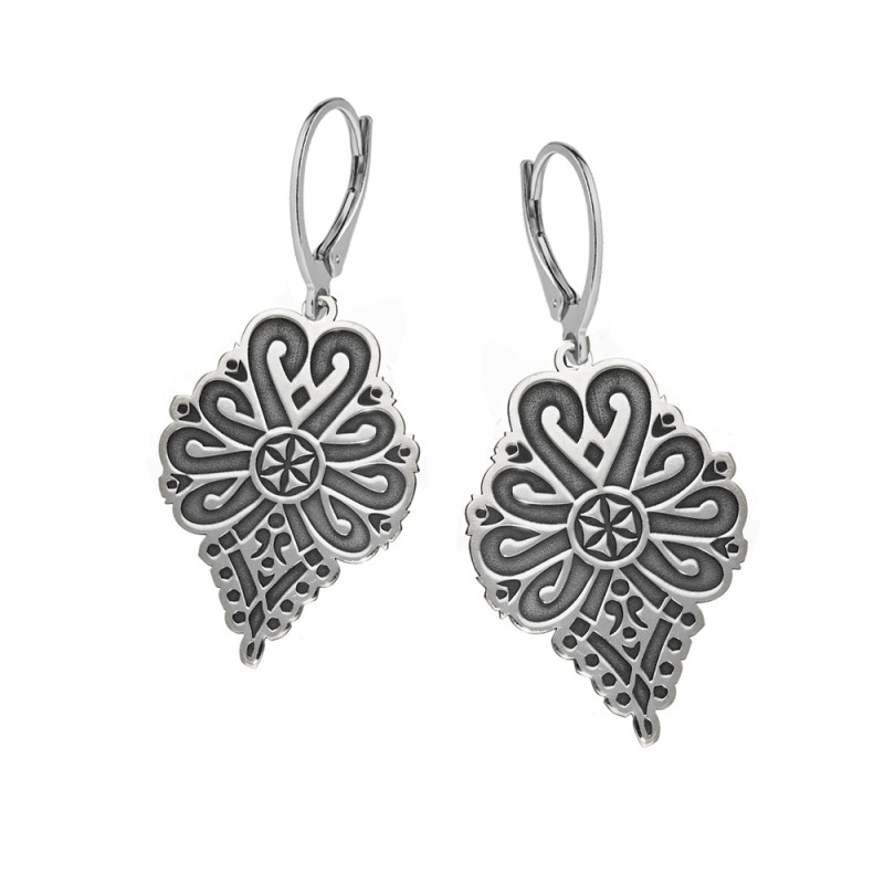 Kolczyki góralskie z motywem Parzenicy srebro 925