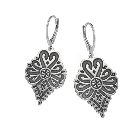 Kolczyki góralskie z motywem Parzenicy srebro 925