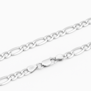 Łańcuszek srebrny rodowany splot figaro 6 mm próba 925