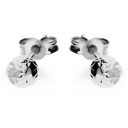 Kolczyki srebrne kulki grawer 5 mm