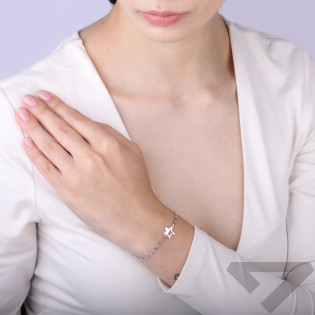 Bransoletka srebrna gwiazdka na łańcuszku anker próba 925