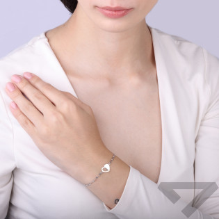 Bransoletka srebrna celebrytka z sercem próba 925