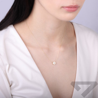 Naszyjnik sześciokąt cyr gł.opr/linka M3 M3-691 GOLD Ag 925