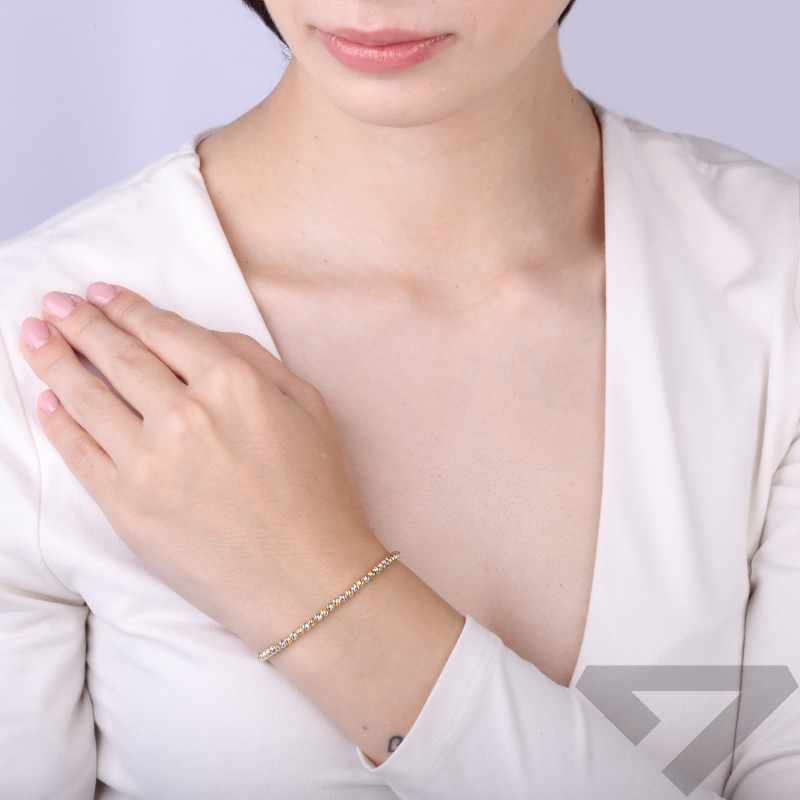 Bransoletka srebrna kulki grawerowane ze srebra 925