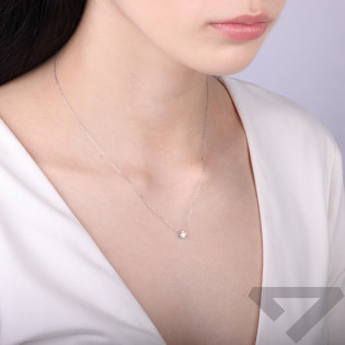 Naszyjnik srebrny 925 cyrkonia 4 mm w czterech łapkach